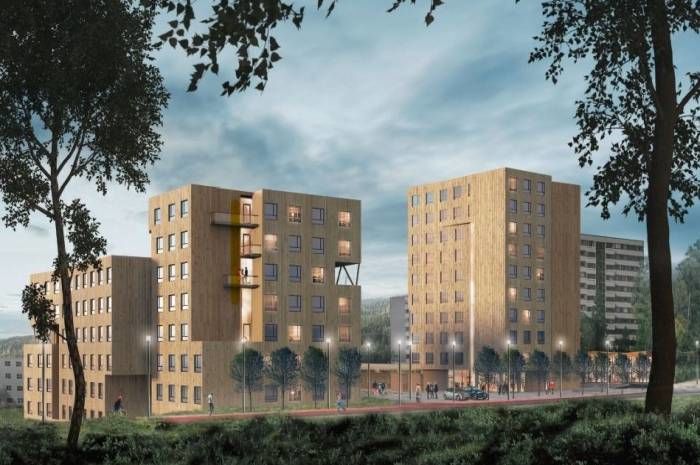 De nye studenthyblene på Kringsjå blir et FutureBuilt-prosjekt. Ill.: AT Plan og arkitektur